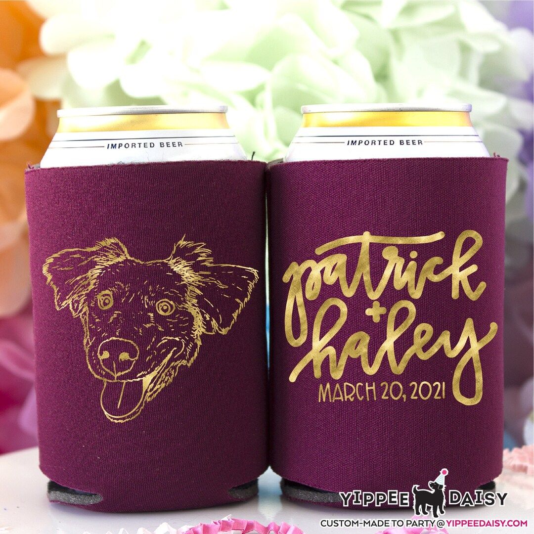 Personalized Can Coolers Pet Wedding Can Coolers Custom Dog - Etsy | Etsy (US)