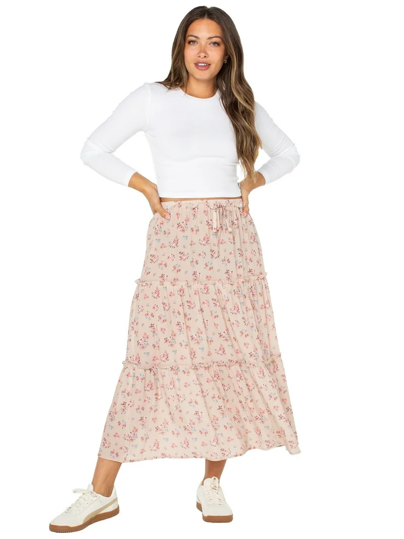 Celebrity Pink Juniors Tiered Maxi Skirt - Walmart.com | Walmart (US)