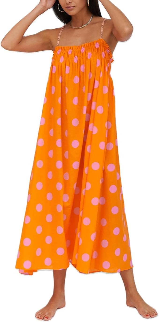 Tempura Women's Summer Maxi Dress Casual Sleeveless Bohemian Dress Vocation Beach Long Maxi Dress | Amazon (US)