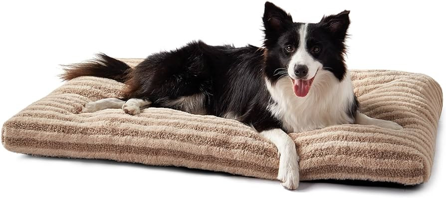 FURTIME Washable Dog Bed Large Sized Dogs, Deluxe Dog Crate Beds Comfy Fluffy Kennel Pad Anti-Sli... | Amazon (US)