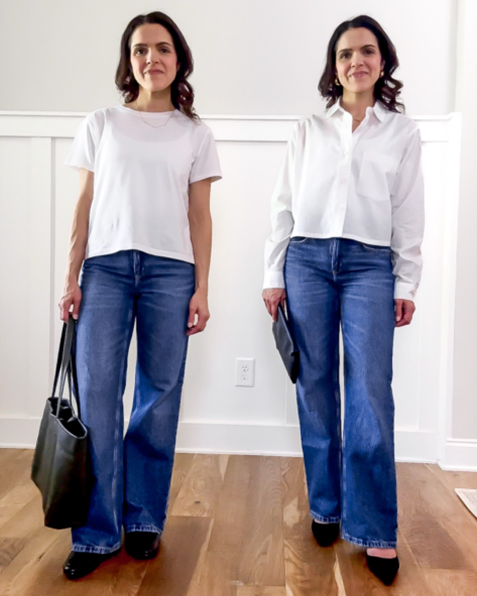 Day to Night outfit idea | Wide leg denim from casual to dinner — swap the tee for a button-down and add a heel.

day to night outfits, outfit ideas, spring style, what to wear, dinner, date night, happy hour, girls night

#LTKootd #LTKgrwm