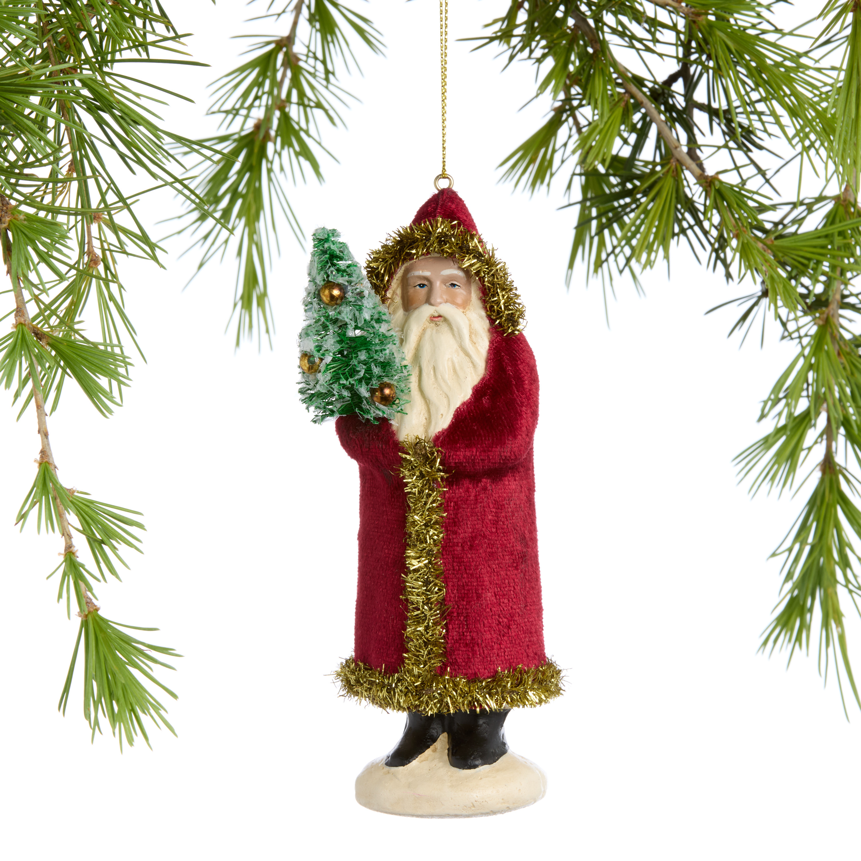 Paper Pulp Santa Claus with Tree Ornament | World Market