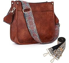 HKCLUF Crossbody Bags for Women Designer Leather Hobo Handbags With 2 Adjustable Leopard Guitar S... | Amazon (US)