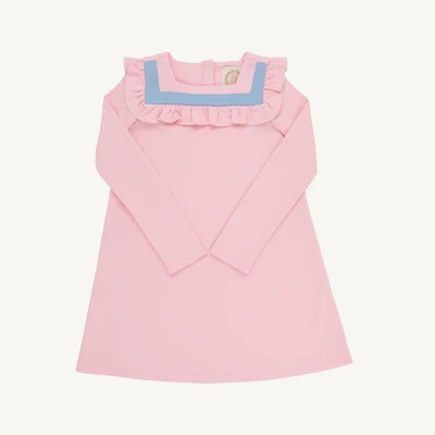 Long Sleeve Darla Dress - Sandpearl Pink & Barrington Blue | The Beaufort Bonnet Company