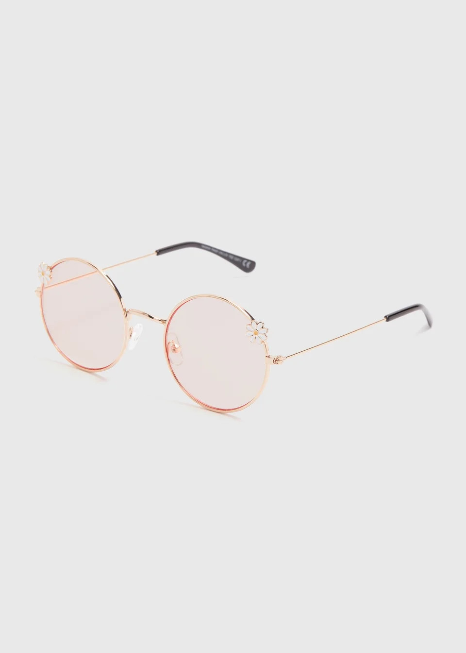 Girls Pink Daisy Round Metal Sunglasses (3+yrs) | Matalan (UK)