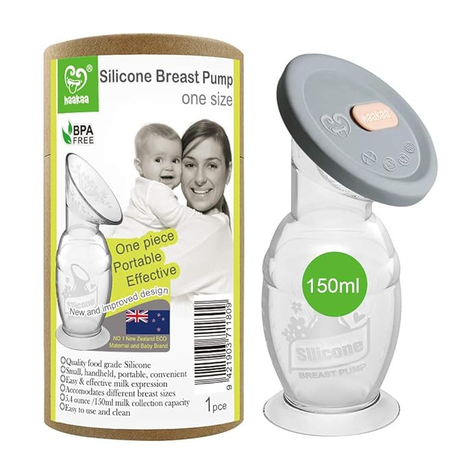 Haakaa Silicone Breast Pump & Silicone Cap 5.4oz/150ml | Amazon (US)