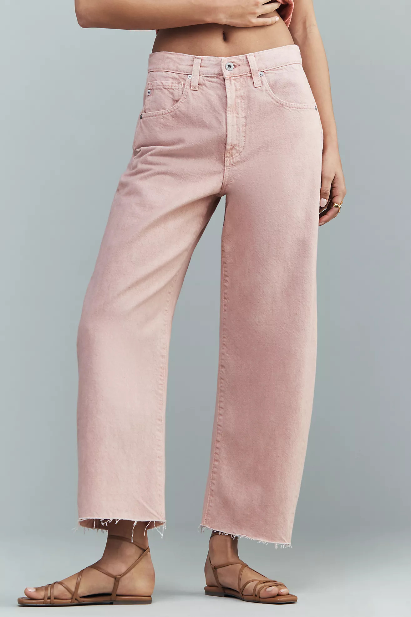 AG Hattie Cotton Crop High-Rise Tapered Jeans | Anthropologie (US)