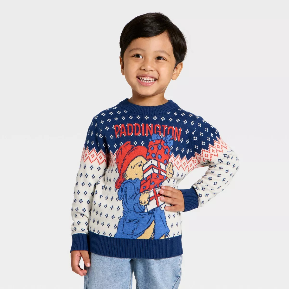 Toddler Boys' Paddington Christmas Sweater - Navy Blue | Target