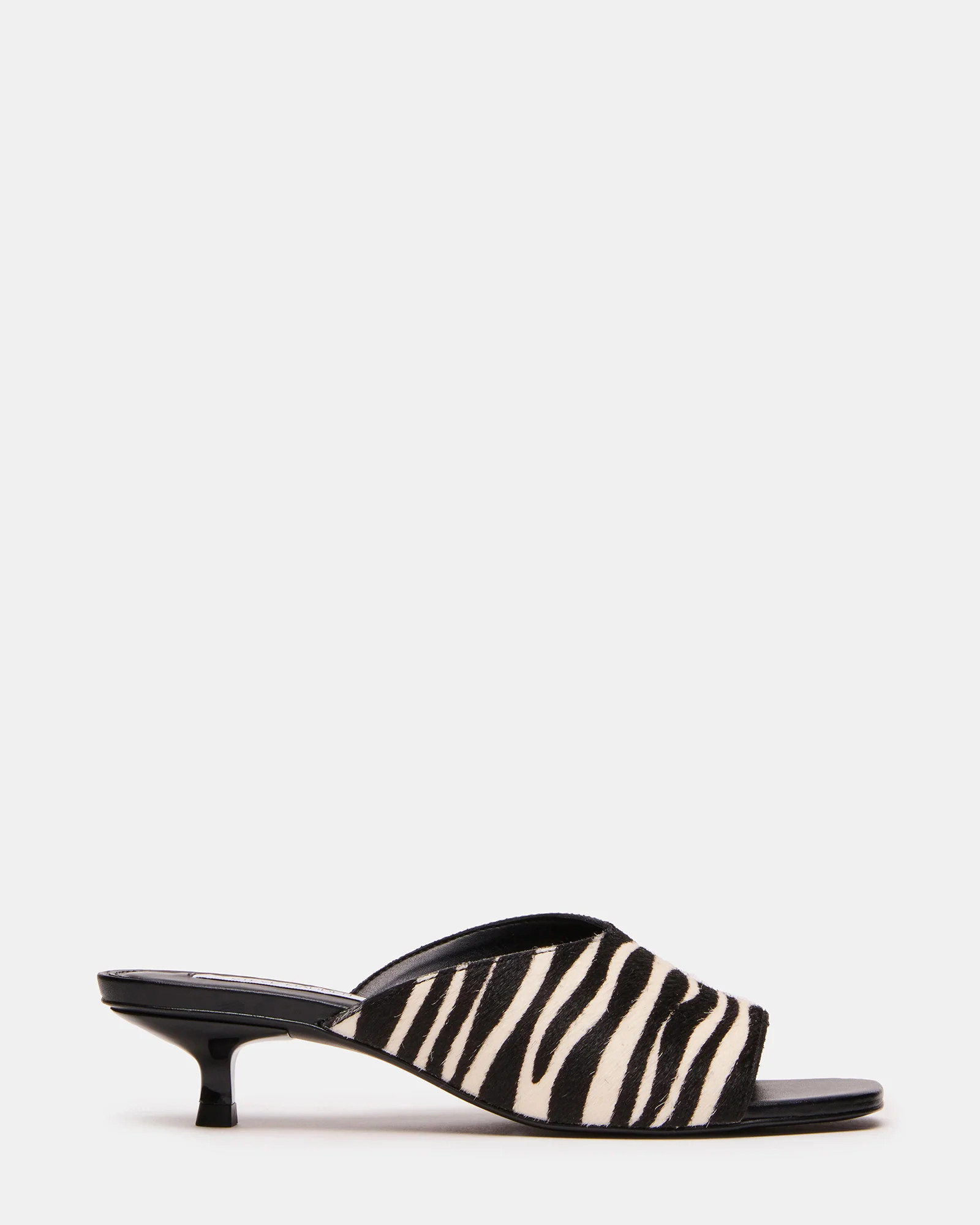 TRINA Zebra Square-Toe Mule Women's Kitten Heel | Steve Madden (US)