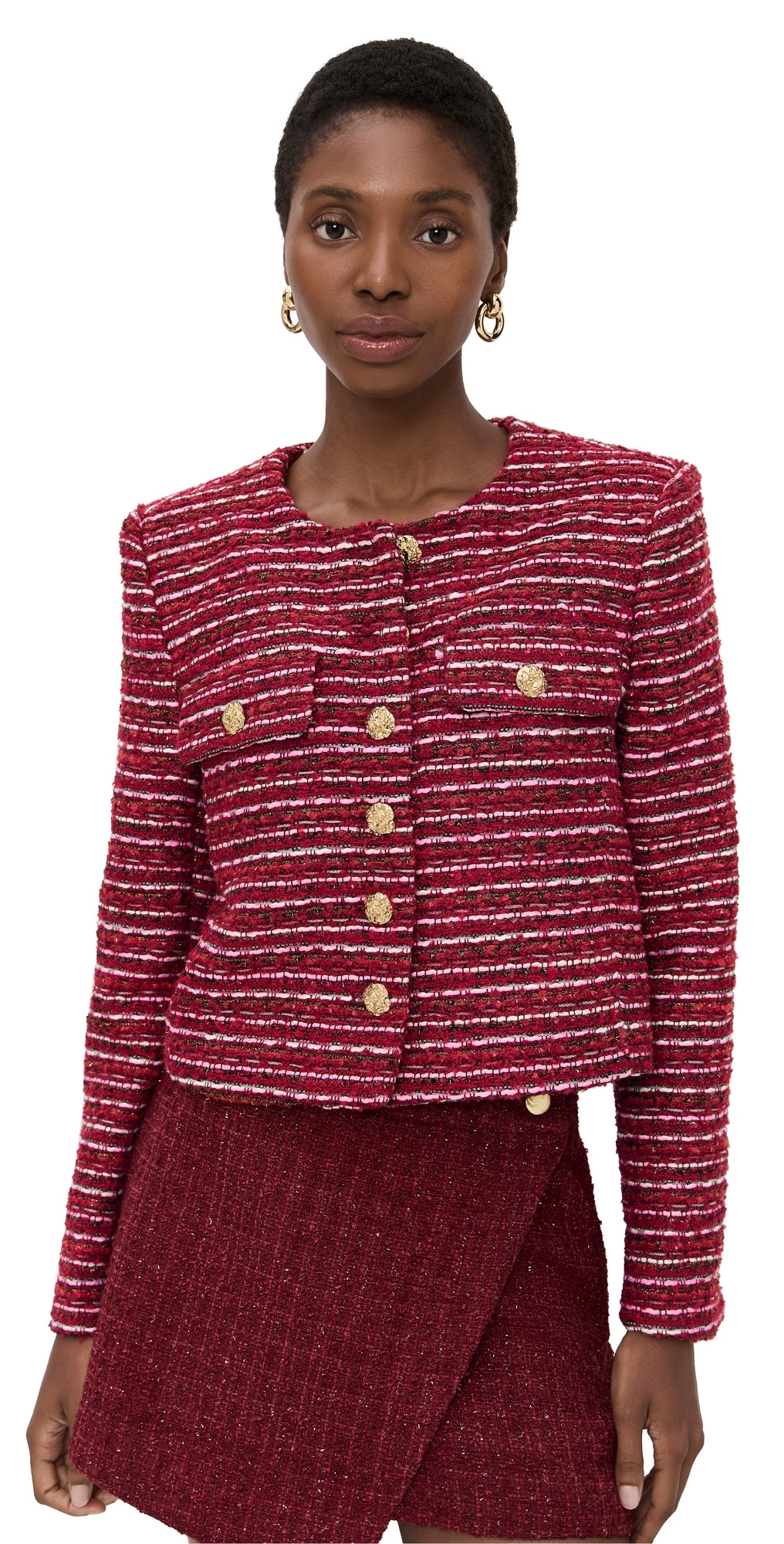 endless rose Tweed Jacket Cranberry M | Shopbop
