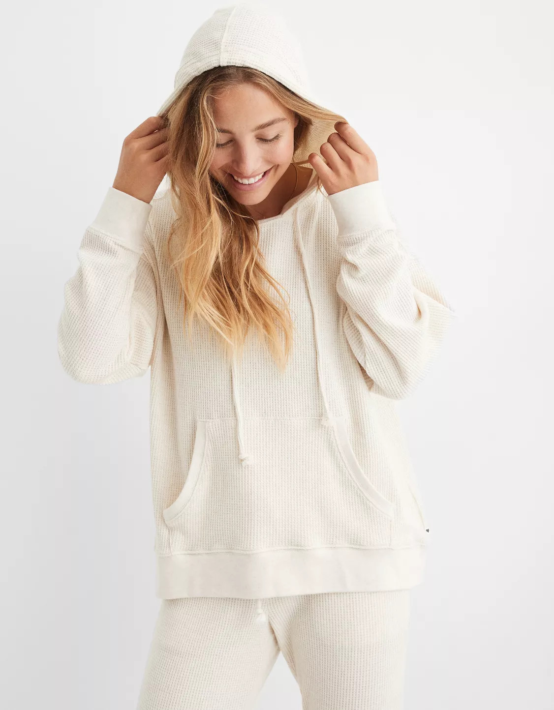 Aerie Cozy Waffle Hoodie | Aerie