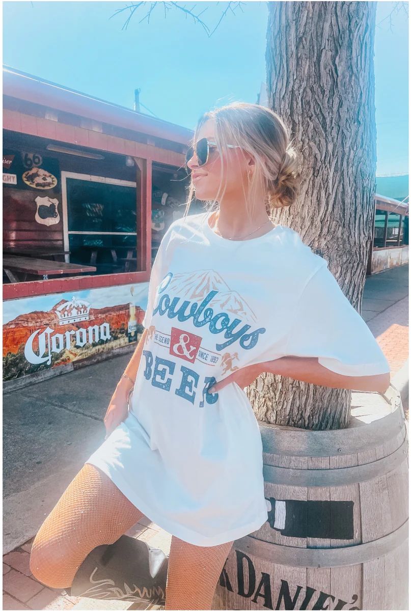 "Cowboys and Beer" Graphic Tee | Apricot Lane Boutique
