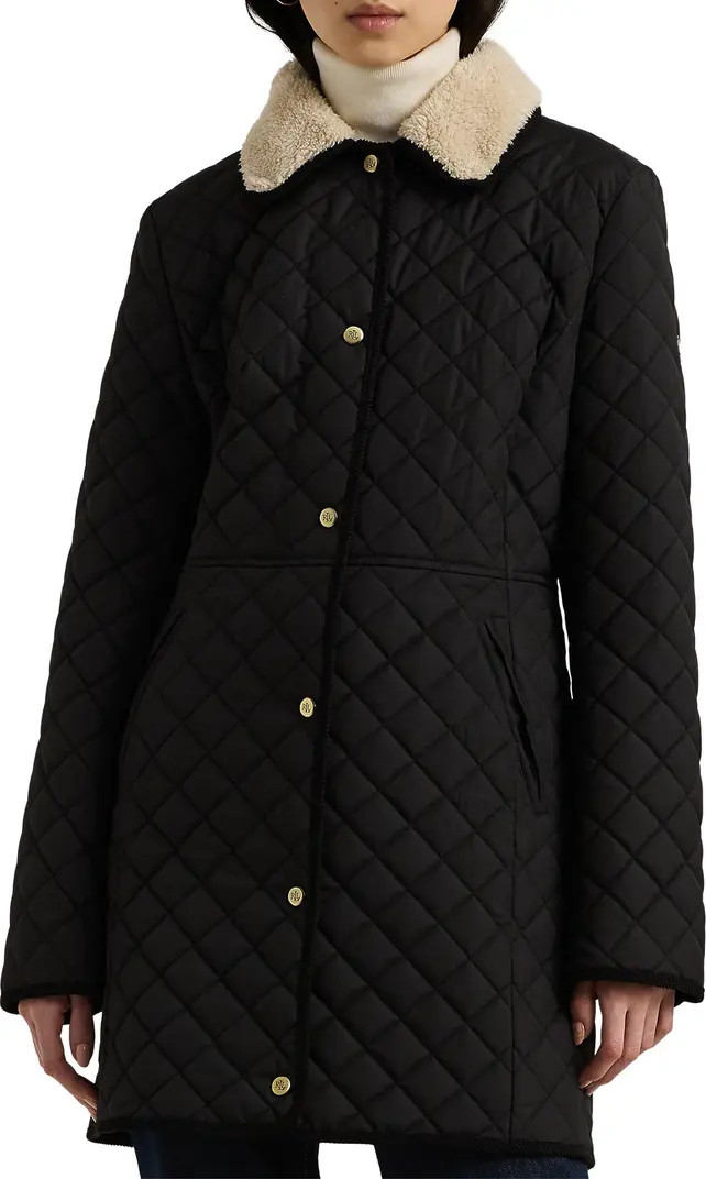 Quilted Jacket with Faux Shearling Collar | Nordstrom
