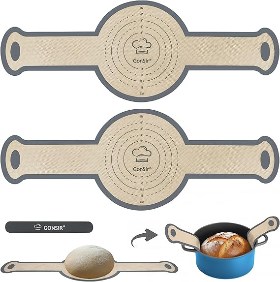 2 Pack Silicone Bread Sling, Non-Stick & Easy Clean Dutch Oven Baking Mat with Longer Handles, Si... | Amazon (US)