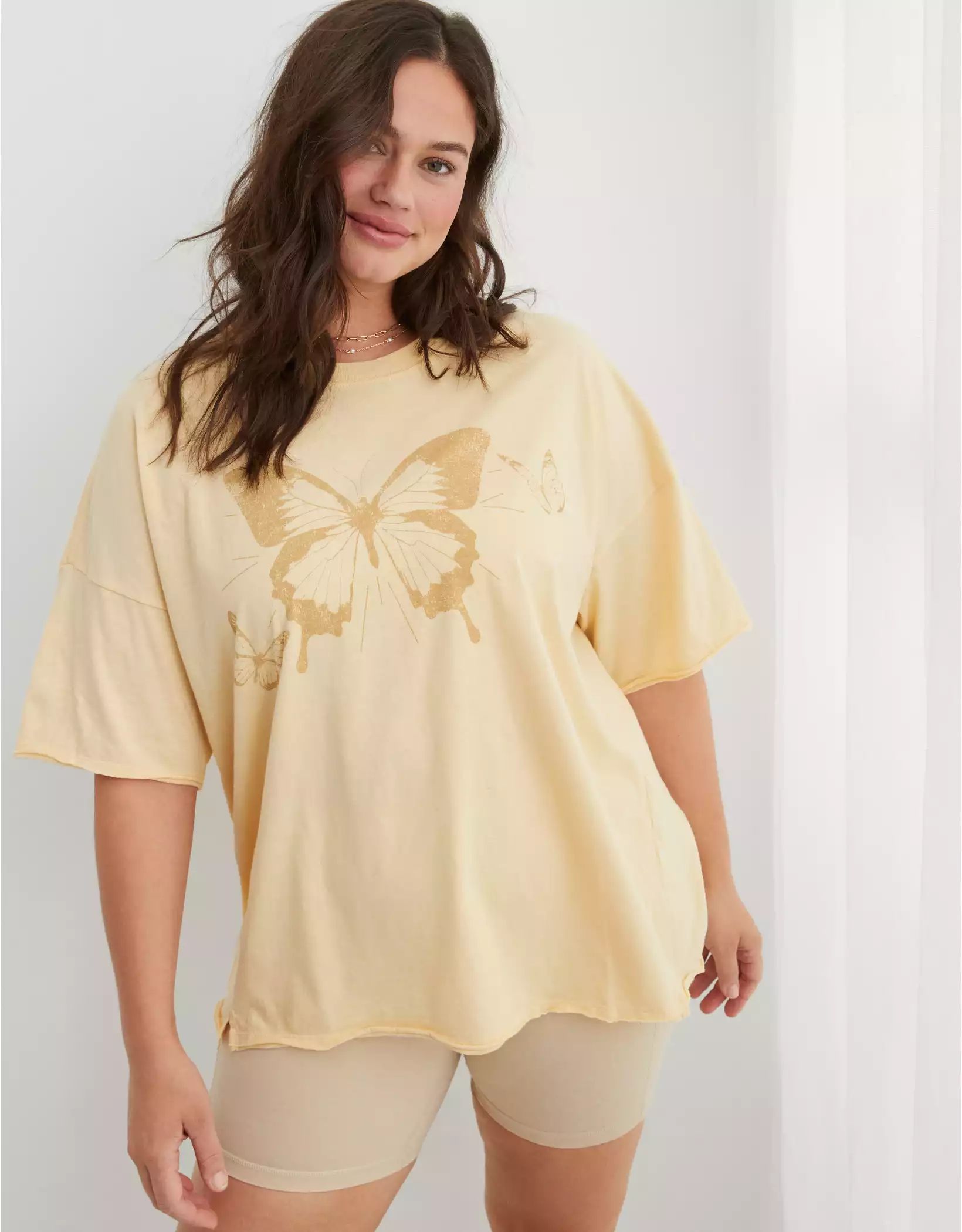 Aerie Graphic Oversized Boyfriend T-Shirt | Aerie