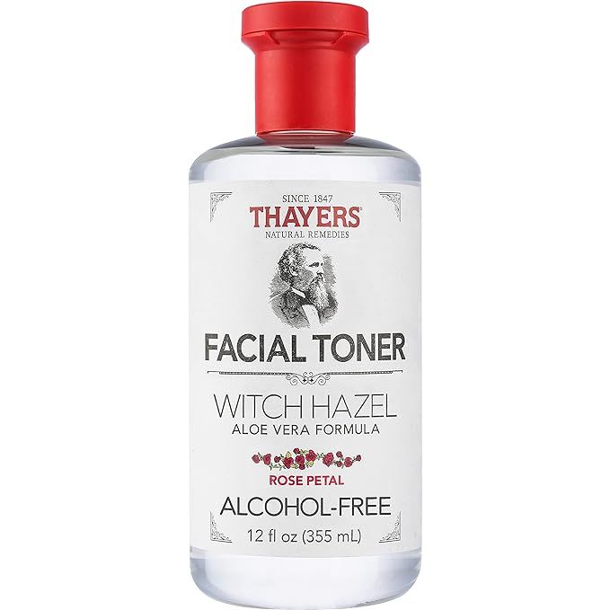 THAYERS Alcohol-Free Rose Petal Witch Hazel Facial Toner with Aloe Vera Formula, 12 Ounce | Amazon (US)