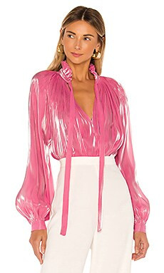 Rhode Adele Blouse in Rose Shimmer from Revolve.com | Revolve Clothing (Global)