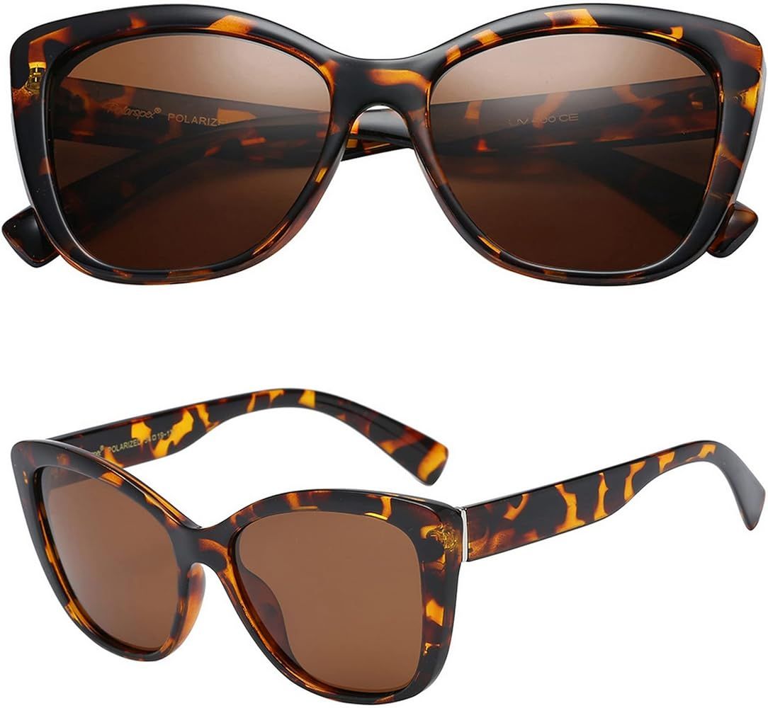 Polarspex Polarized Cat Eye Sunglasses - Stylish Oversized Sunglasses for Womens | Amazon (US)