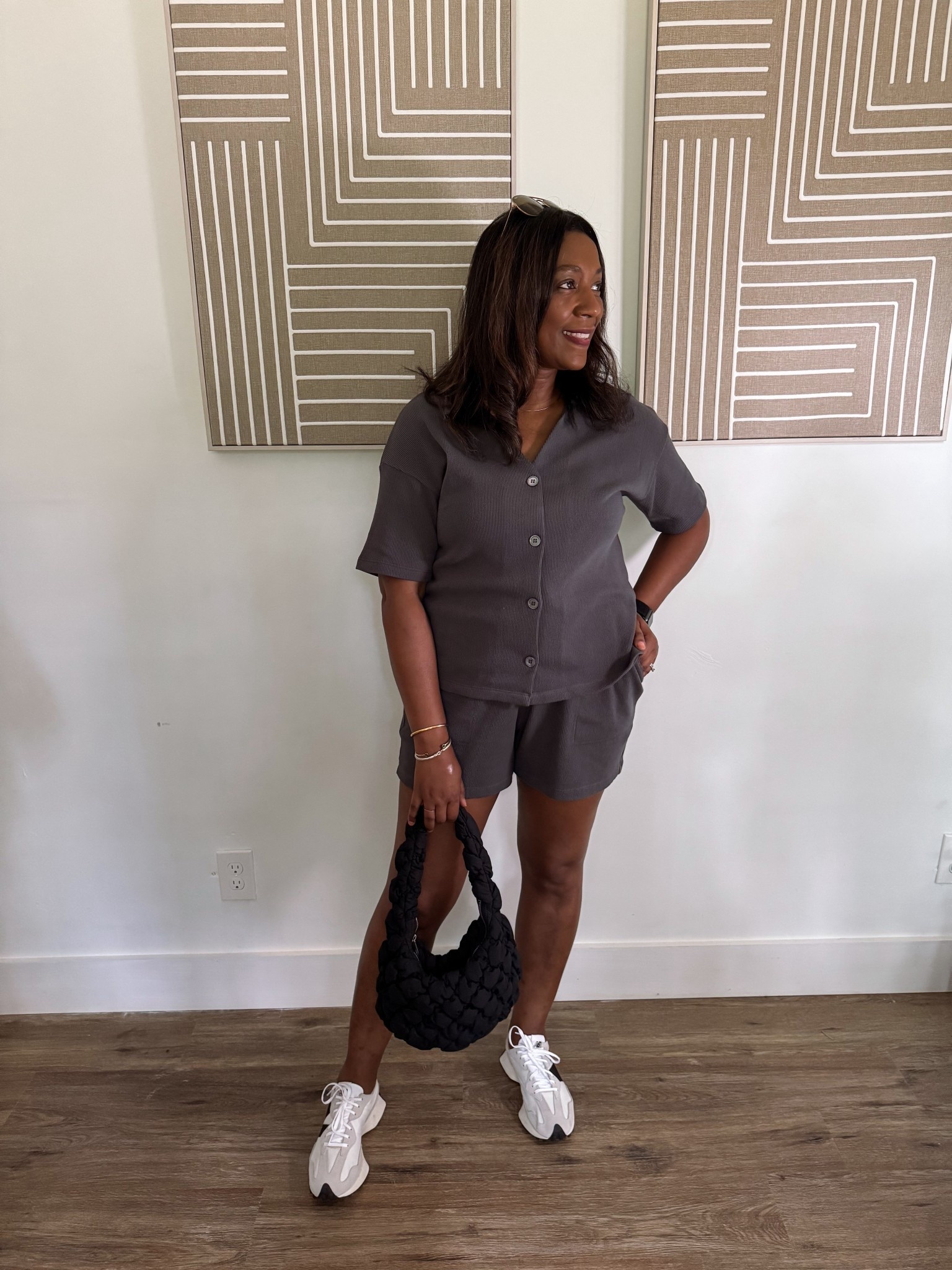 Losano 2 pieces set Activeware 
Waffle material, shorts, button down top, 

#LTKOver40 #LTKActive #LTKStyleTip