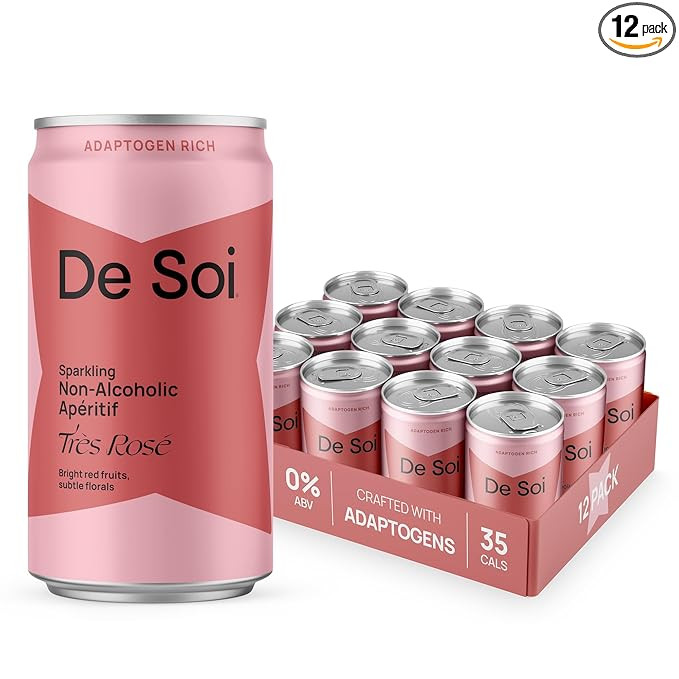 De Soi Très Rosé Mocktails NA Drinks 8 fl oz (12-pack) - Adaptogen Drink, Sparkling Drink with ... | Amazon (US)