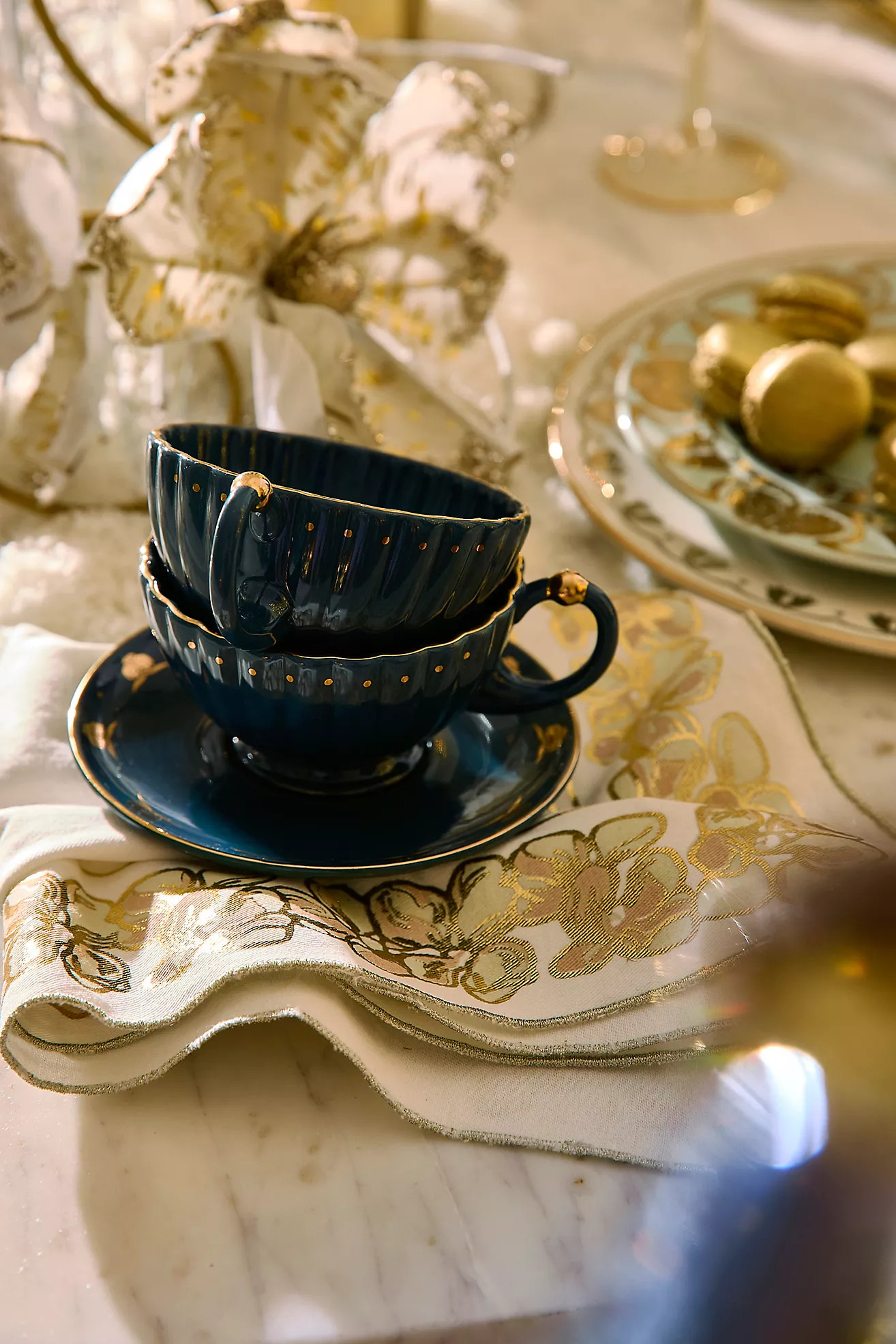 The Met x Anthropologie Stoneware Teacup & Saucer Set | Anthropologie (US)