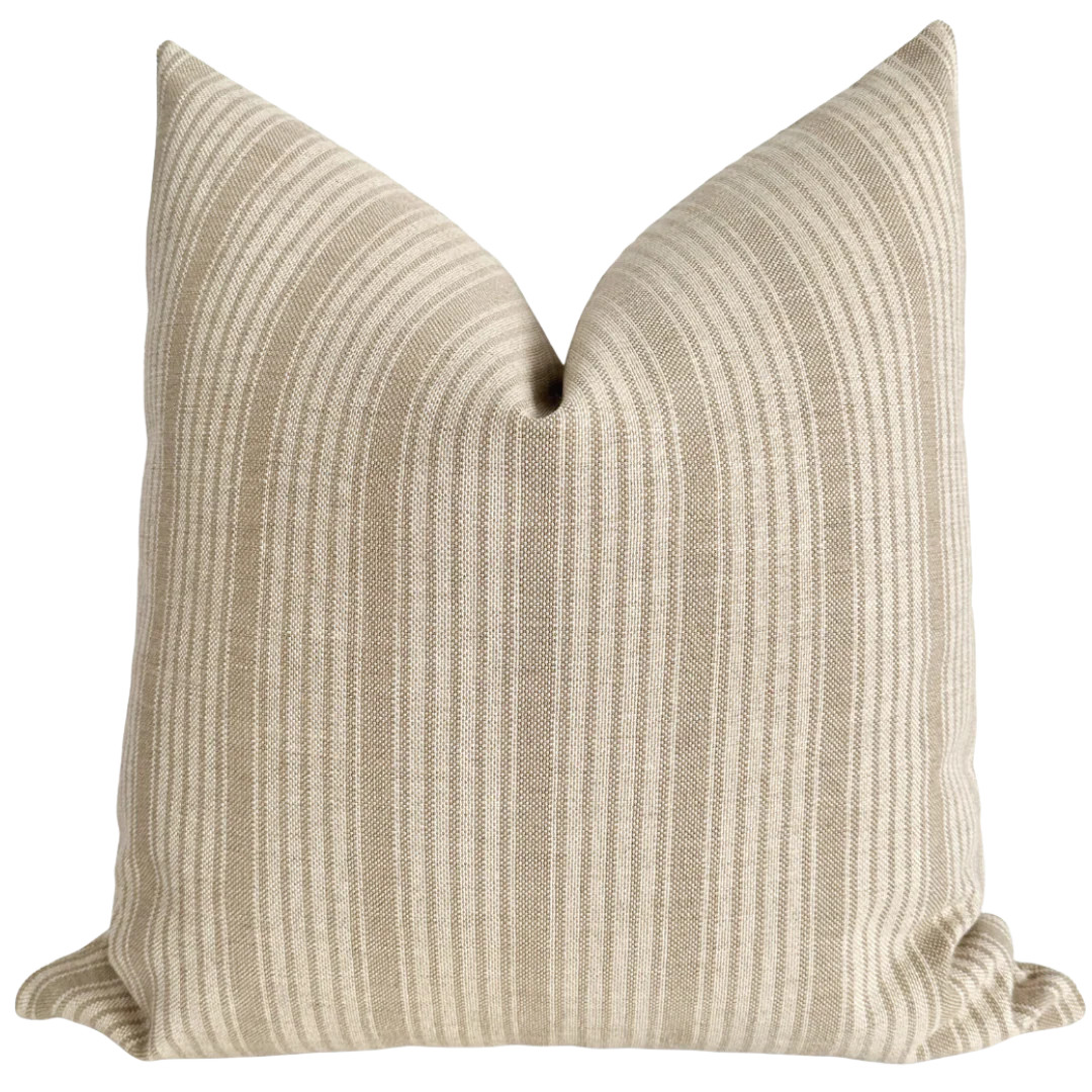 Chai Stripe Brown Pillow Cover | Hackner Home (US)