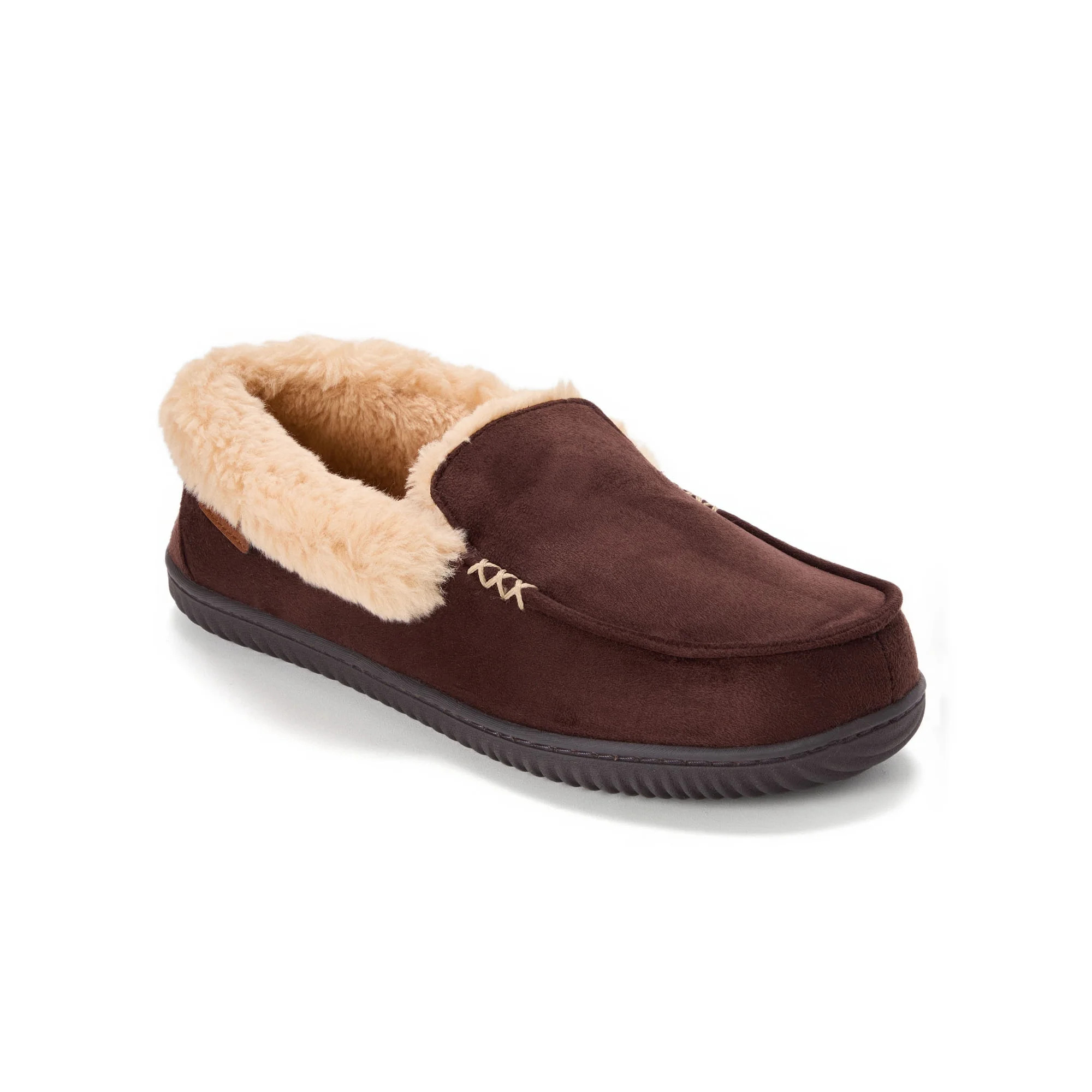 Dearfoams Cozy Comfort Men's Cuffed Moccasin Slippers | Walmart (US)