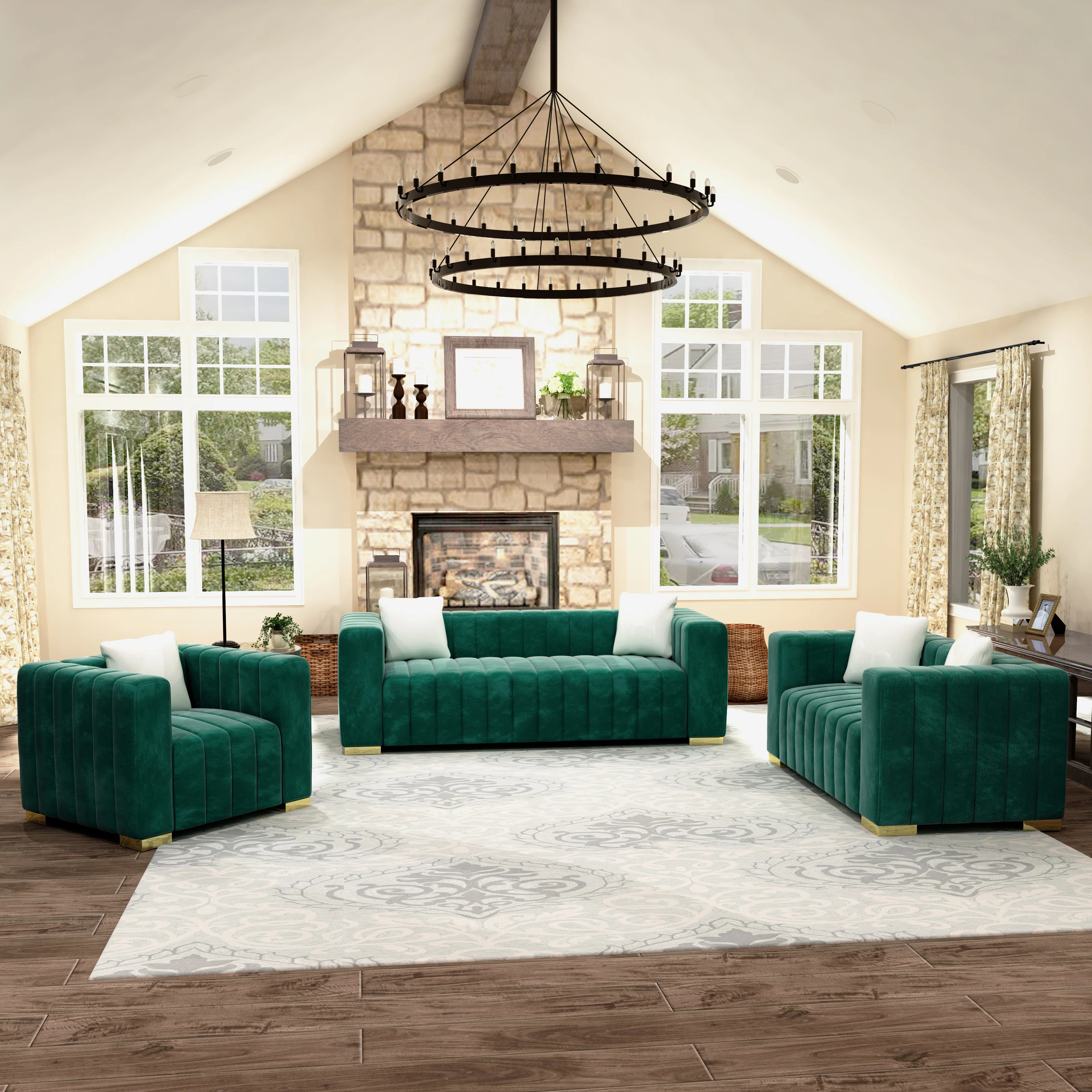 Clifford 3 - Piece Velvet Living Room Set | Wayfair North America
