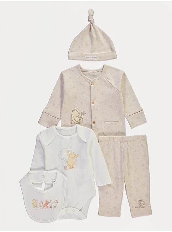 Disney Winnie The Pooh 5 Piece Baby Starter Set | George