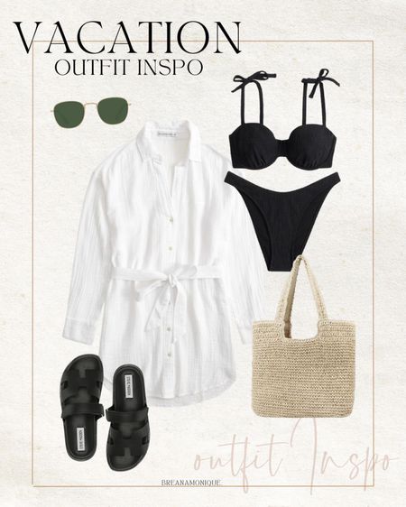 What to wear: warm weather vacation ☀️ bikini, cover-up, sandals 

#LTKfindsunder50 #LTKstyletip #LTKfindsunder100