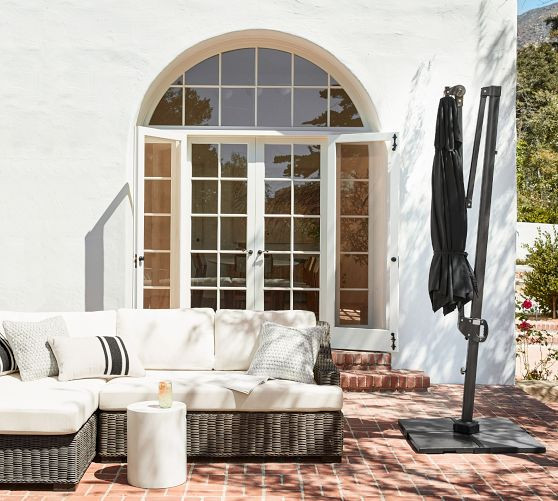 10' Round Cantilever Outdoor Patio Umbrella - Rustproof Aluminum Frame | Pottery Barn (US)