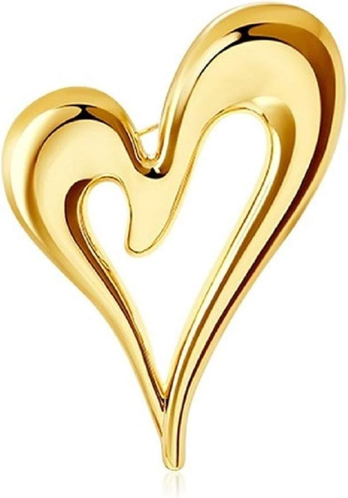 Brooch Pins Heart Gold Lapel Hijab Cute Brooches for Women Fashion Jewelry Clothing Decoration Ac... | Amazon (US)