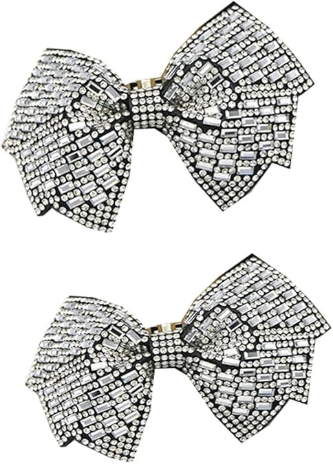 2Pcs Women Sparkle Bow Detachable Shoe Clips Removable Shoe Buckles Decorative Shoes Accessories ... | Amazon (US)