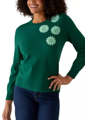 Women's Floral Appliqué Sweater | Belk