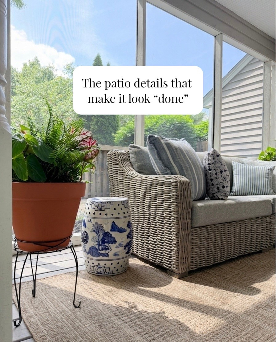 Furniture is the foundation, but planters, pillows, and area rugs are what make a patio feel finished. These are the pieces that get the most "where's that from" comments. mostly under $100. Our furniture set is currently out of stock but linking similar options 🫶🏻




 outdoor planters, outdoor throw pillows, patio umbrella, outdoor furniture, patio furniture, outdoor decor, patio styling, outdoor pillows, large planters, ceramic planters, outdoor accessories, patio details, outdoor decor 2026, backyard styling

#LTKHome