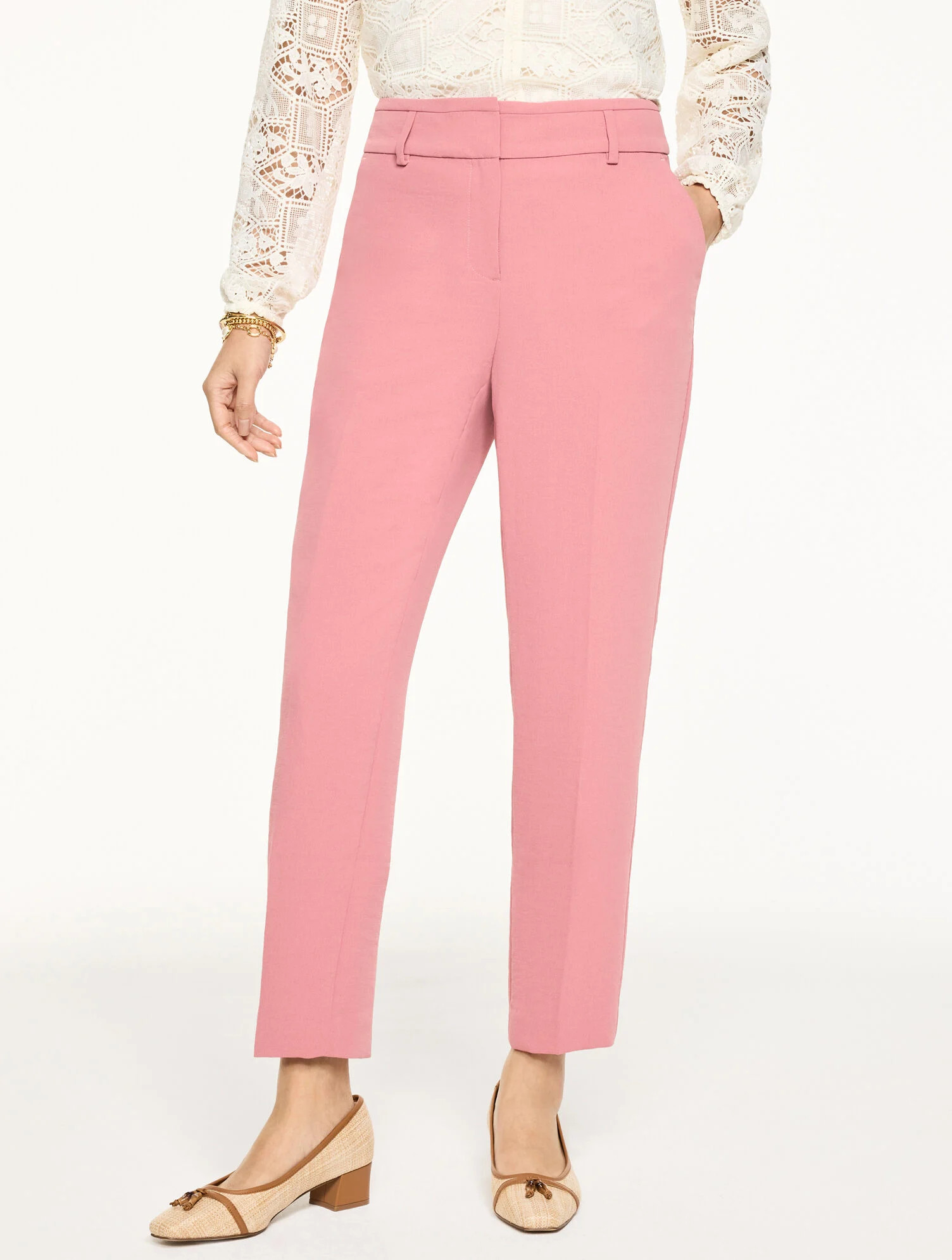 Tapered Ankle Polished Crepe Pants | Talbots