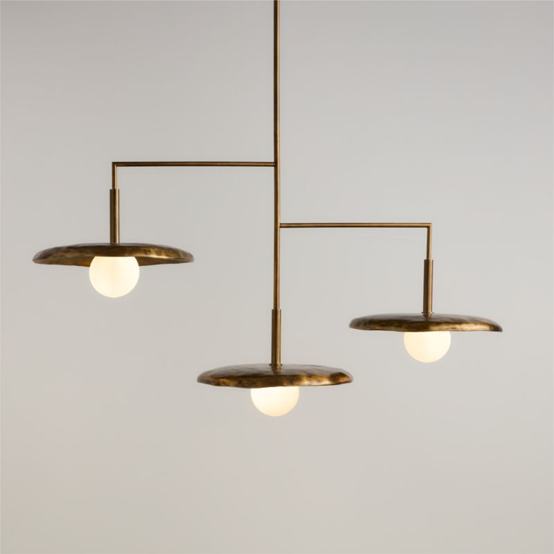 Lilypad Metal and Glass Three Light Chandelier by Brigette Romanek | Crate & Barrel | Crate & Barrel