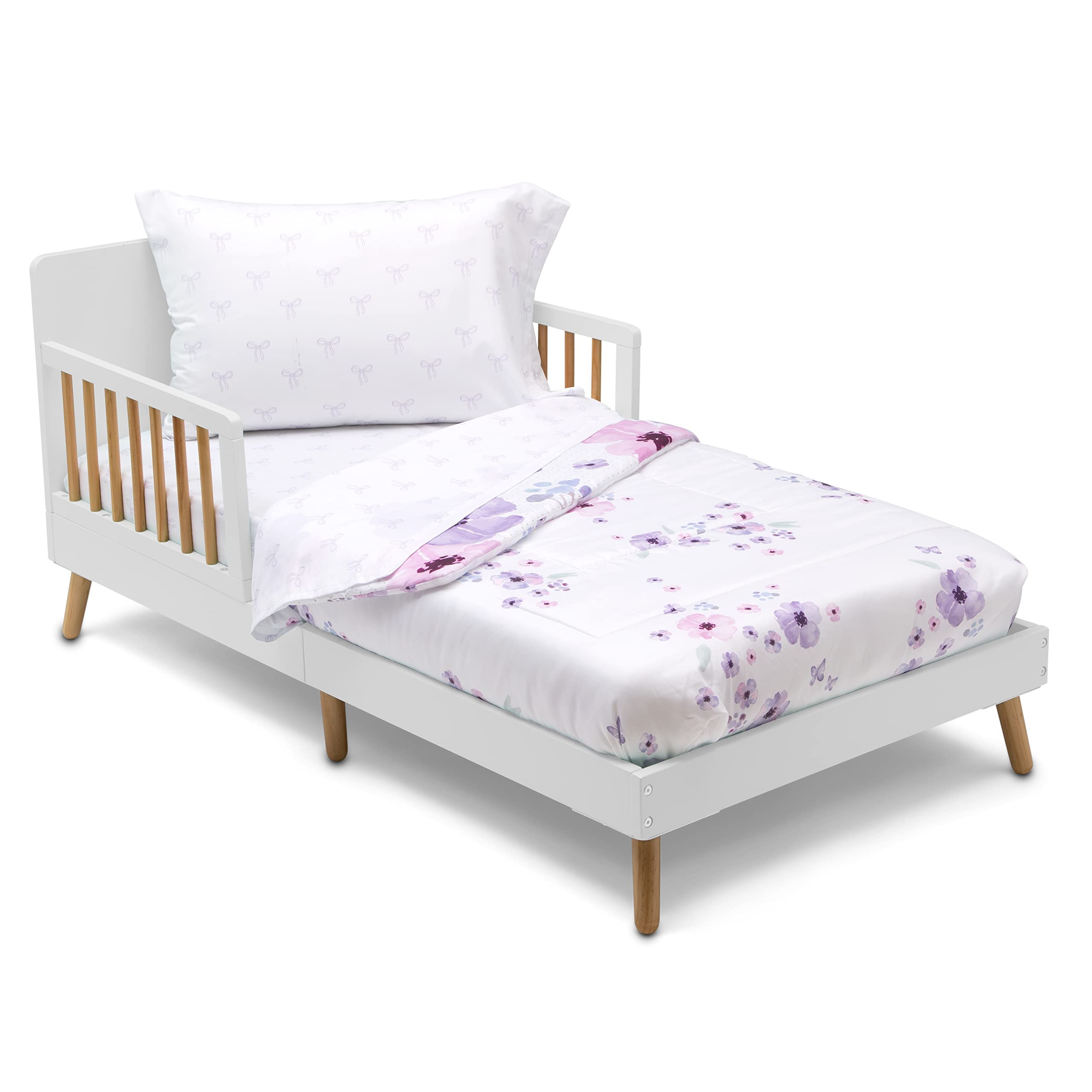 Delta Children 4 Piece Toddler Bedding Set for Girls - Reversible 2-in-1 Comforter - Includes Fit... | Amazon (US)