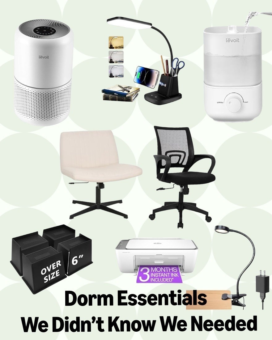 What to Buy After College Move-In Day
Save space, time, and money by waiting to purchase certain dorm essentials until you know what your student really needs. From a more comfortable desk chair to a compact printer (for those professors who still require paper submissions), shower shoes for communal bathrooms, and even a small air purifier for allergies and odors — these are the post–move-in day purchases that actually get used. Amazon Prime delivers them fast so your college freshman is set up in no time.

#LTKHome #LTKU #LTKKids