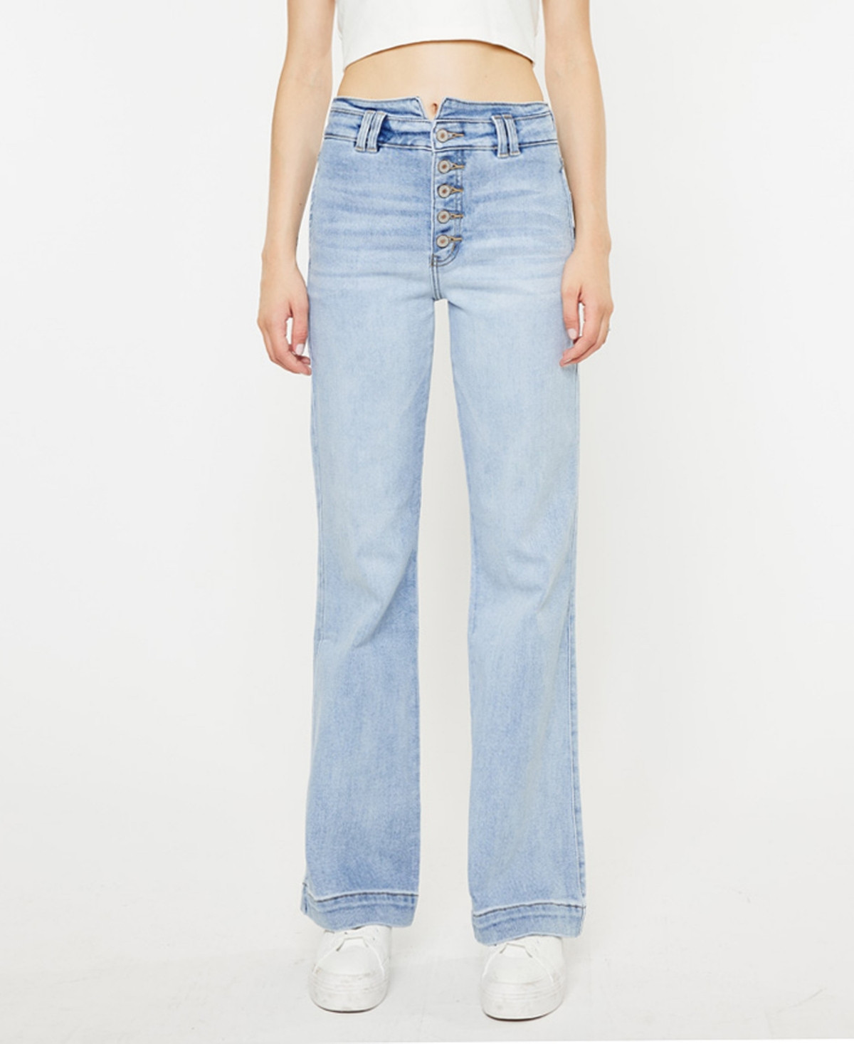 Kancan Women's Holly High Rise Slim Flare Jeans - Blue | Macy's