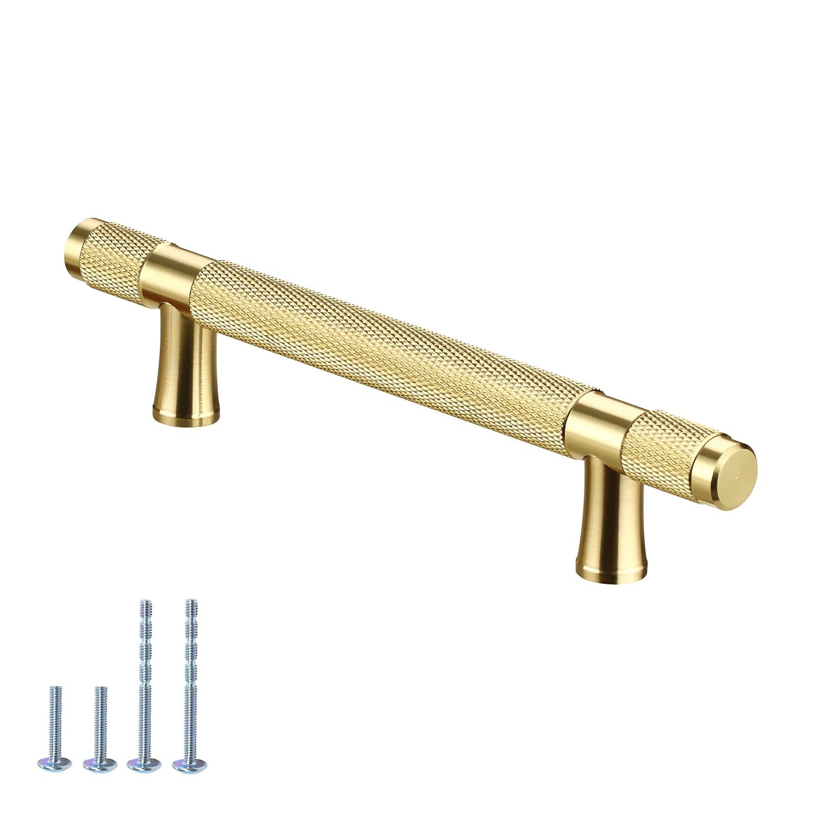 AITITAN 10 Pack Cabinet Handles Gold Knurled Cabinet Pull - 5 Inch Hole Centers (7 Inch Overall Leng | Amazon (US)