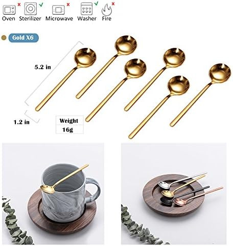 Espresso spoons 18/10 Stainless Steel 6-piece Vogue Mini Teaspoons set for Coffee Sugar Dessert C... | Amazon (US)