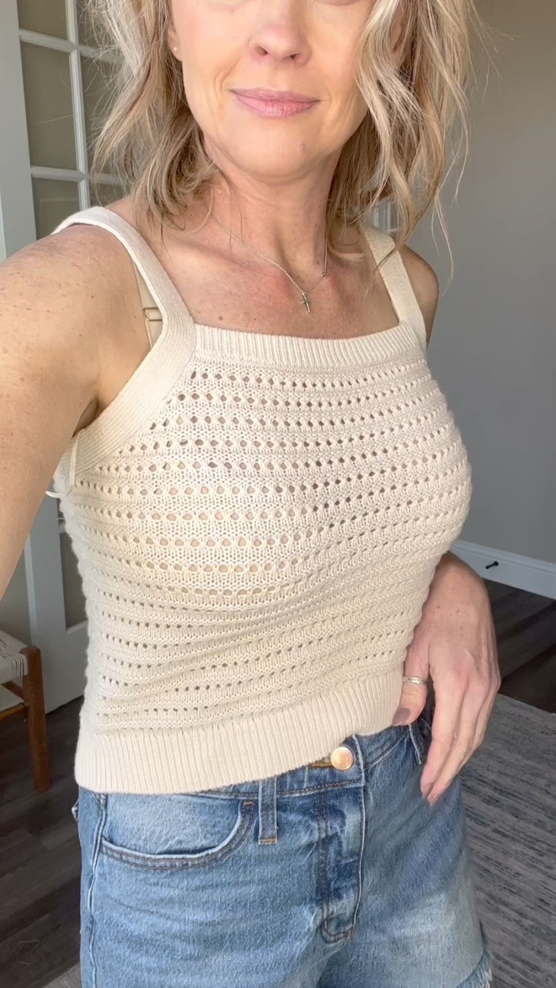 Love these shorts! On sale through midnight for $18 and the white tee is on sale under $10. You can grab the sandals and sweater tank for $20!
The jean shorts run one size small, so size up for the perfect fit. Shoes, sweater, and tee all run true to size 🥰

#LTKunder50 #LTKSale #LTKshoecrush