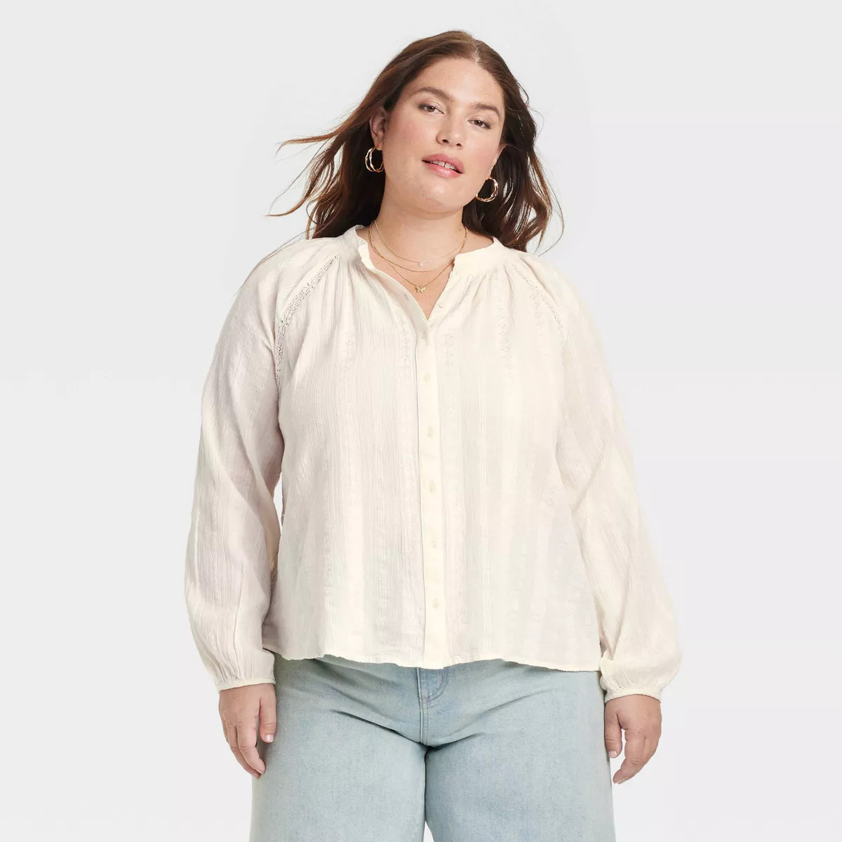 Women's Balloon Long Sleeve Lace Blouse - Universal Thread™ | Target
