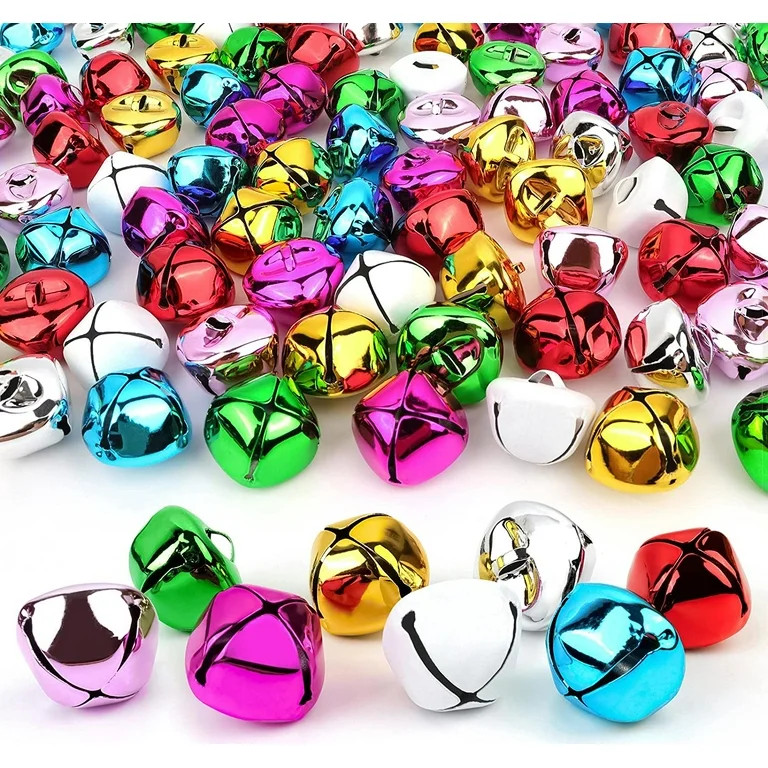 Jingle Bells for Crafts,1 Inch Large Multicolored Jingle Bells Bulk, 8 Colors Decorative Bells fo... | Walmart (US)