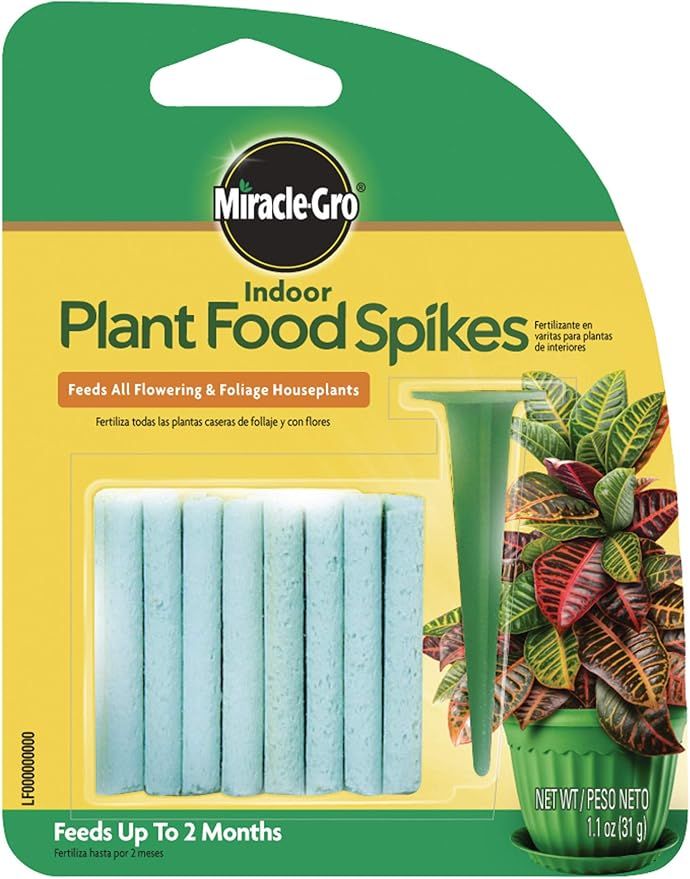 Miracle-Gro Indoor Plant Food Spikes, Includes 24 Spikes - Continuous Feeding for all Flowering a... | Amazon (US)