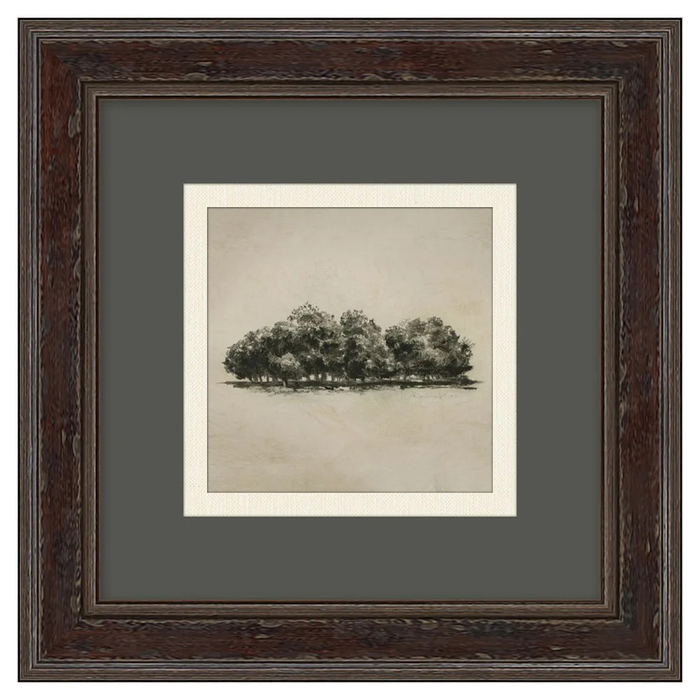 Anselm Rustic Grey Forest Dark Walnut Frame Illustration 1 - 14x14 | Kathy Kuo Home