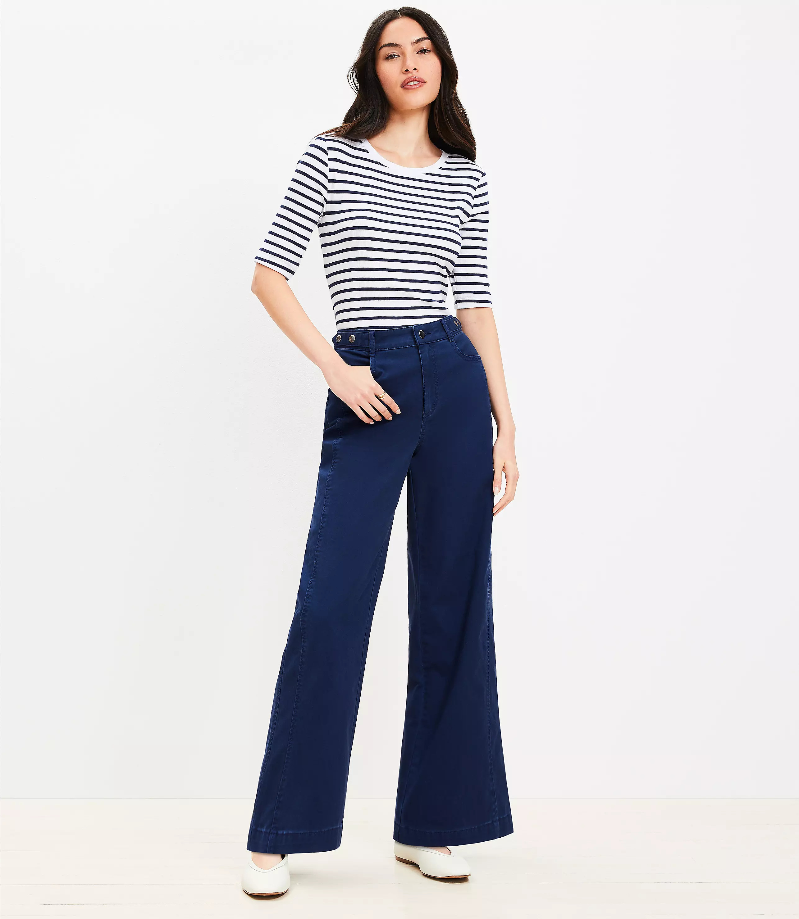 Relaxed Straight Pants in Twill | LOFT