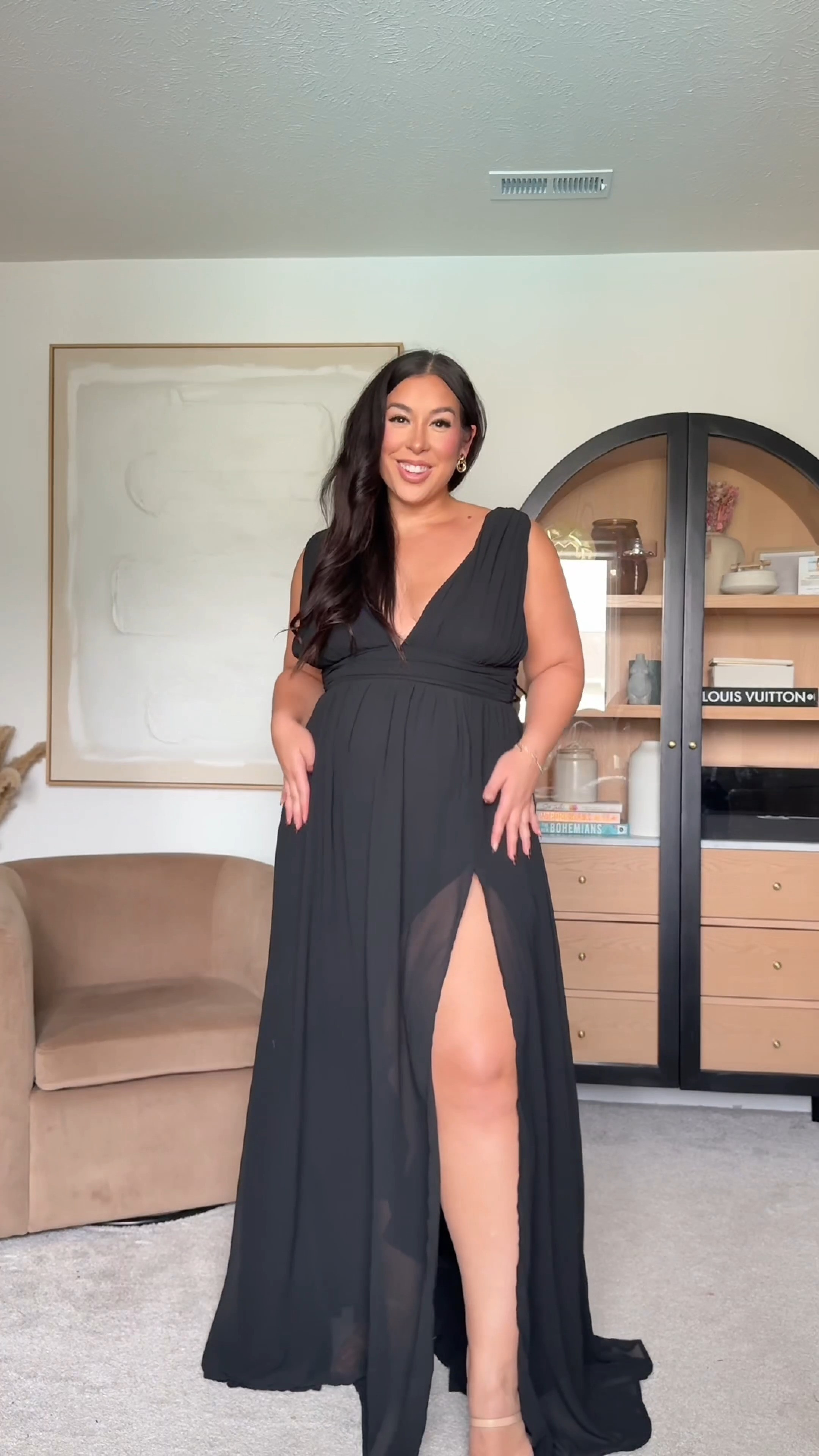 Obsessed with this dress!! So comfy and flattering! fall, wedding guest, mid size

#LTKootd #LTKMidsize