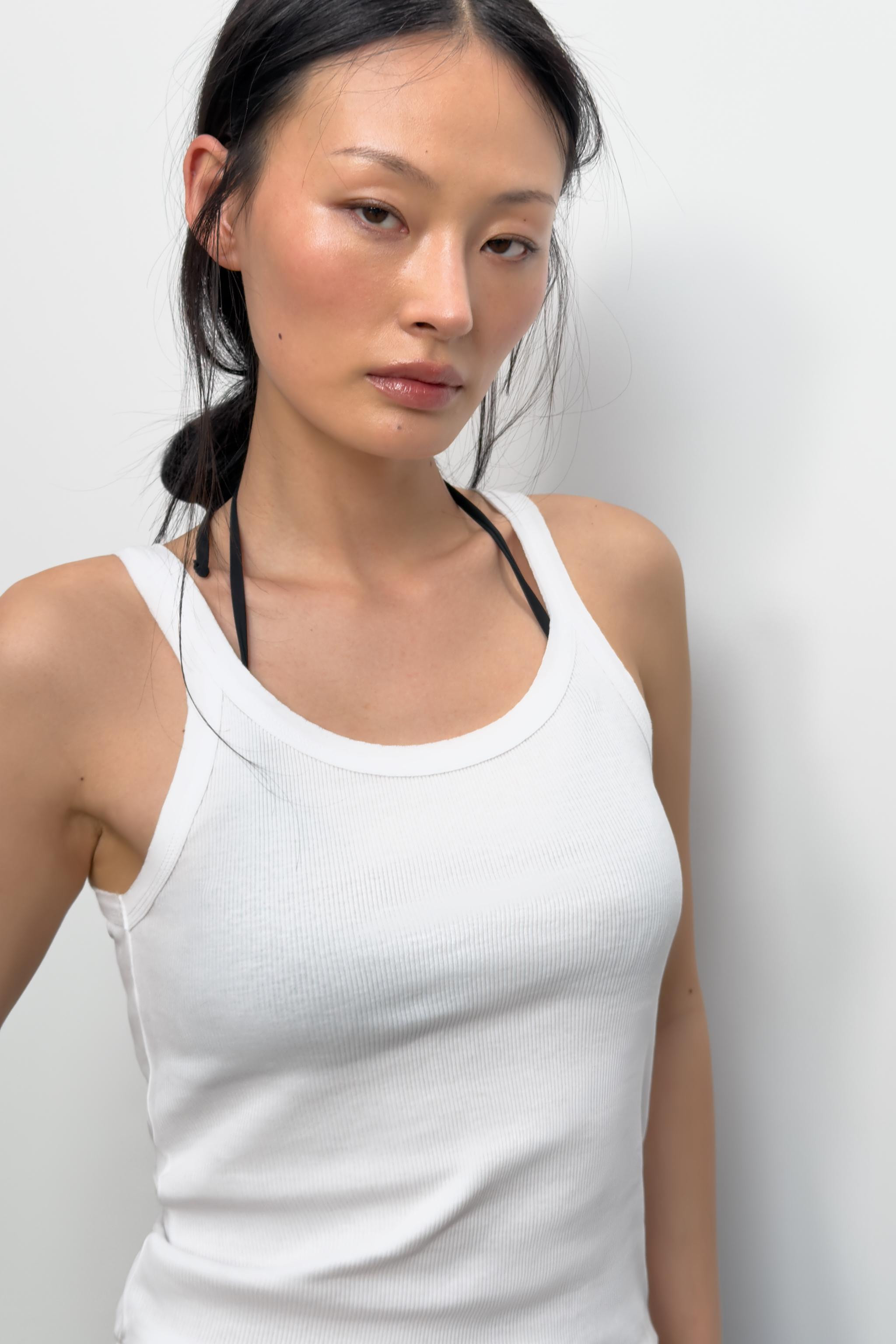 COTTON RIBBED STRAP TOP | Zara US